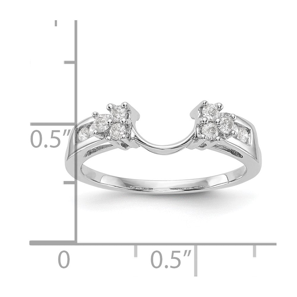 14k White Gold 1/4 carat Lab Grown Diamond VS/SI+ G+ Complete Ring Wrap