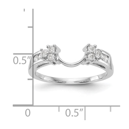 14k White Gold 1/4 carat Lab Grown Diamond VS/SI+ G+ Complete Ring Wrap