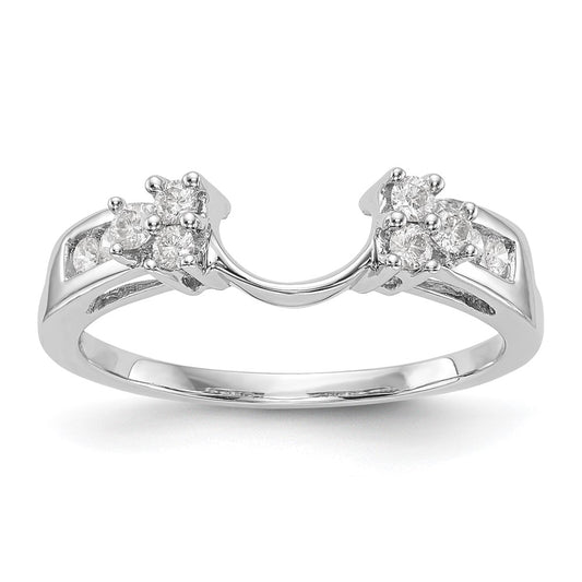 14k White Gold 1/4 carat Lab Grown Diamond VS/SI+ G+ Complete Ring Wrap
