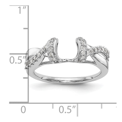 14K White Gold Criss-Cross 1/4 carat Diamond Complete Wrap Ring