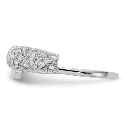 14K White Gold Filigree 1/10 carat Diamond Complete Wrap Ring