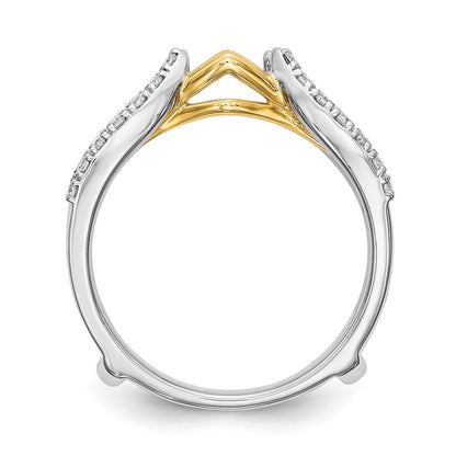 14K Two-tone 1/4 carat Diamond Complete Ring Guard