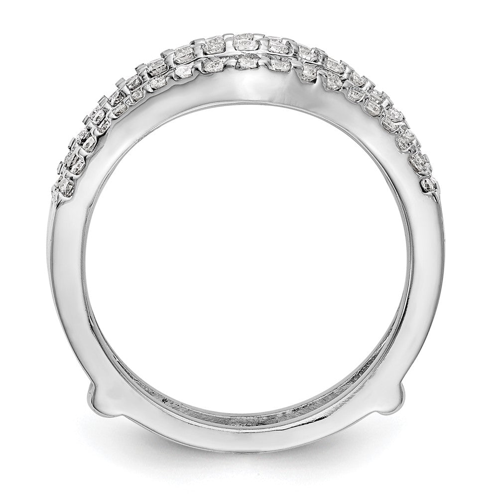 14k White Gold 5/8 carat Lab Grown Diamond VS/SI+ G+ Complete Double Row Ring Guard