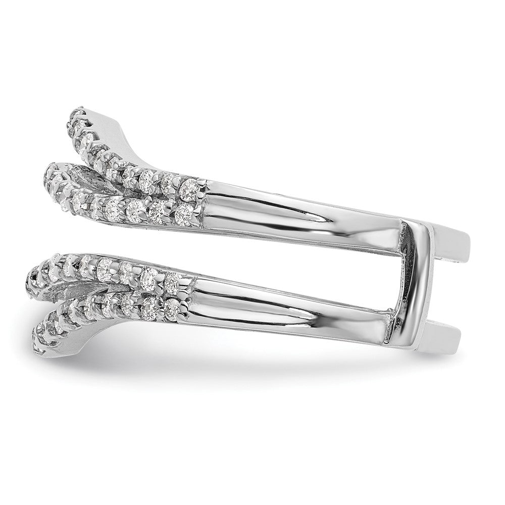 14k White Gold 5/8 carat Lab Grown Diamond VS/SI+ G+ Complete Double Row Ring Guard