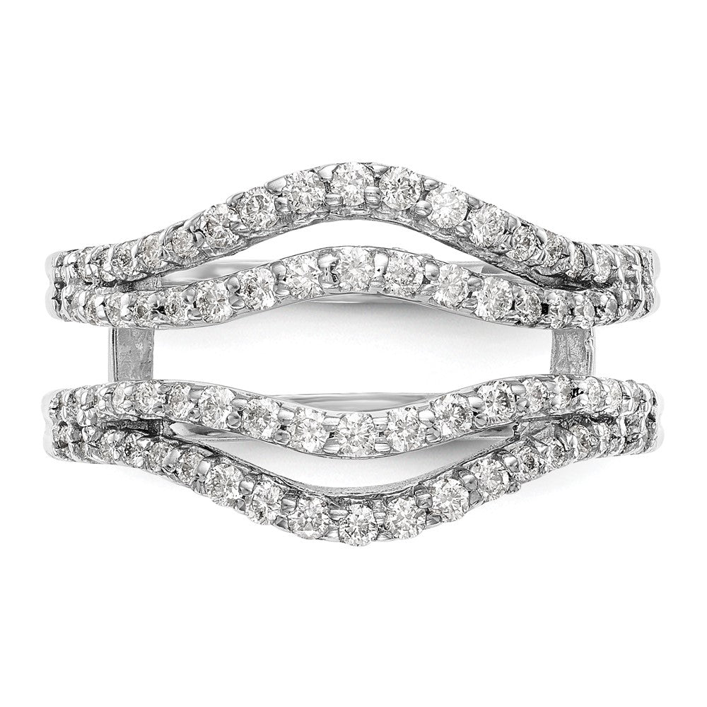 14k White Gold 5/8 carat Lab Grown Diamond VS/SI+ G+ Complete Double Row Ring Guard