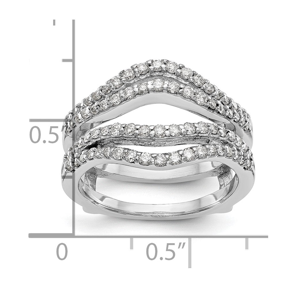 14k White Gold 5/8 carat Lab Grown Diamond VS/SI+ G+ Complete Double Row Ring Guard