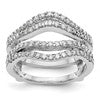 14k White Gold 5/8 carat Lab Grown Diamond VS/SI+ G+ Complete Double Row Ring Guard