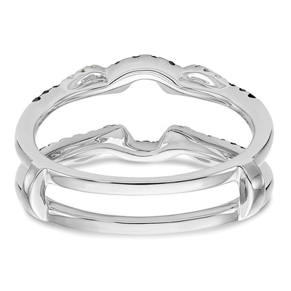 14K White Gold 1/3 carat Black and White Diamond Complete Ring Guard