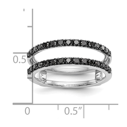 14K White Gold 1/2 carat Black Diamond Complete Ring Guard