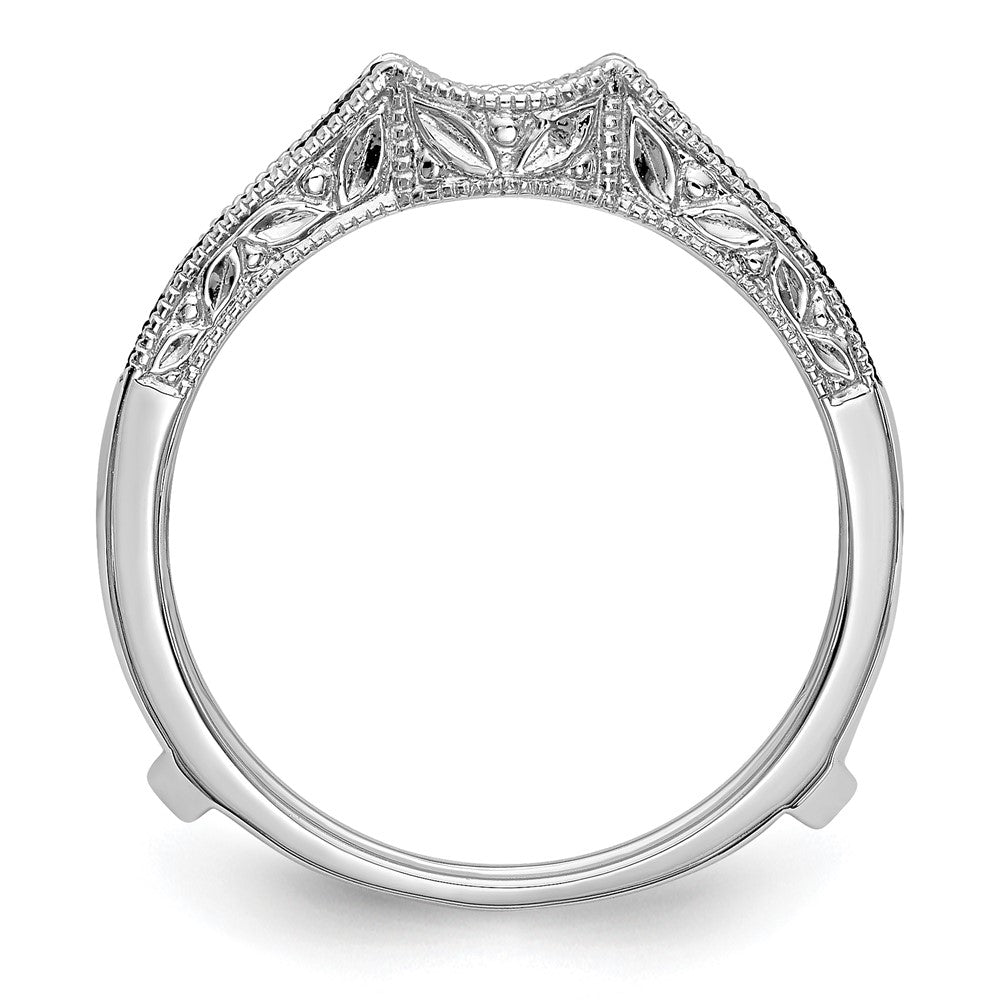 14K White Gold 1/4 carat Blue and White Diamond with Black Rhodium Complete Ring Guard