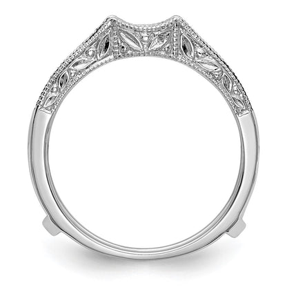 14K White Gold 1/4 carat Blue and White Diamond with Black Rhodium Complete Ring Guard