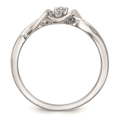 First Promise 14k White Gold 1/20 carat Round Diamond Complete Promise/Engagement Ring