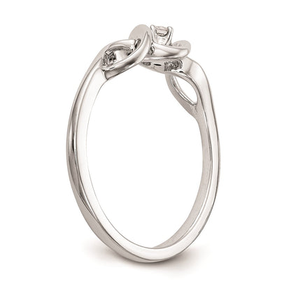 First Promise 14k White Gold 1/20 carat Round Diamond Complete Promise/Engagement Ring