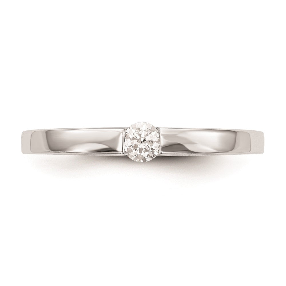 First Promise 14k White Gold Heart Shank 1/10 carat Round Diamond Complete Promise/Engagement Ring