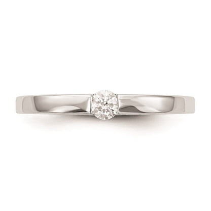 First Promise 14k White Gold Heart Shank 1/10 carat Round Diamond Complete Promise/Engagement Ring