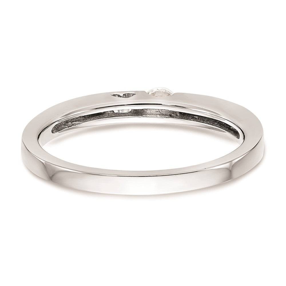 First Promise 14k White Gold Heart Shank 1/10 carat Round Diamond Complete Promise/Engagement Ring
