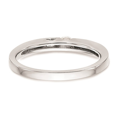 First Promise 14k White Gold Heart Shank 1/10 carat Round Diamond Complete Promise/Engagement Ring