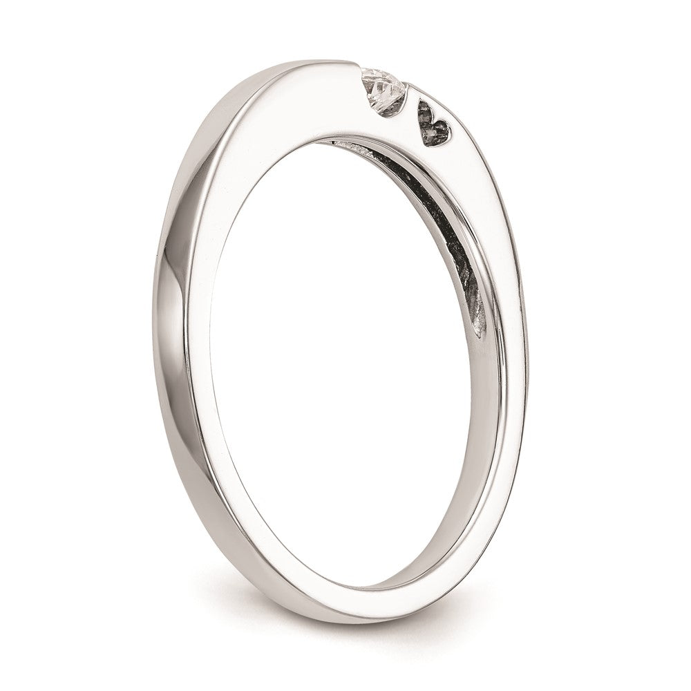 First Promise 14k White Gold Heart Shank 1/10 carat Round Diamond Complete Promise/Engagement Ring