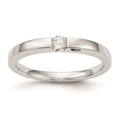 First Promise 14k White Gold Heart Shank 1/10 carat Round Diamond Complete Promise/Engagement Ring