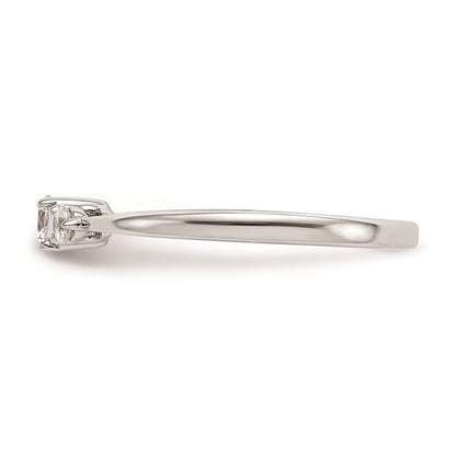 First Promise 14k White Gold 3-Stone 1/4 carat Round Diamond Complete Promise/Engagement Ring