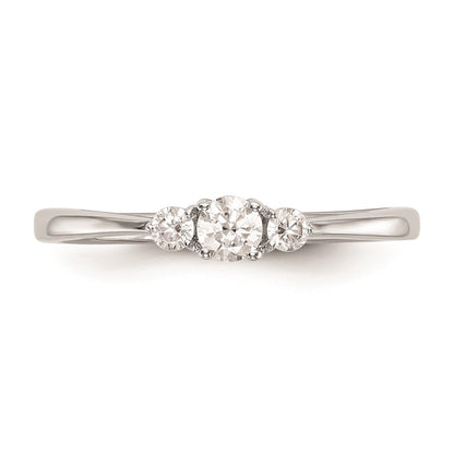 First Promise 14k White Gold 3-Stone 1/4 carat Round Diamond Complete Promise/Engagement Ring