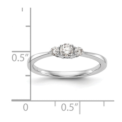 First Promise 14k White Gold 3-Stone 1/4 carat Round Diamond Complete Promise/Engagement Ring