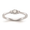 First Promise 14k White Gold 3-Stone 1/4 carat Round Diamond Complete Promise/Engagement Ring