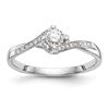 10K White Gold (Holds 1/4 carat (4.1mm) Round Center) 1/20 carat Diamond Semi-Mount Promise/Engagement Ring