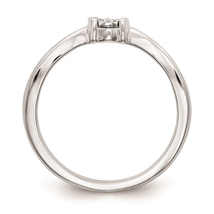 First Promise 14k White Gold Cluster .03 carat Round Diamond Complete Promise/Engagement Ring