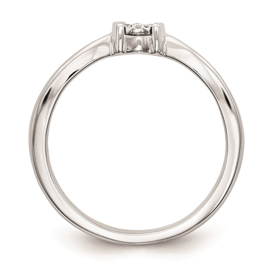 First Promise 14k White Gold Cluster .03 carat Round Diamond Complete Promise/Engagement Ring