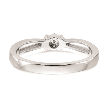 First Promise 14k White Gold Cluster .03 carat Round Diamond Complete Promise/Engagement Ring
