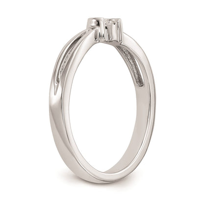 First Promise 14k White Gold Cluster .03 carat Round Diamond Complete Promise/Engagement Ring