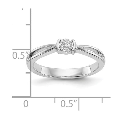 First Promise 14k White Gold Cluster .03 carat Round Diamond Complete Promise/Engagement Ring