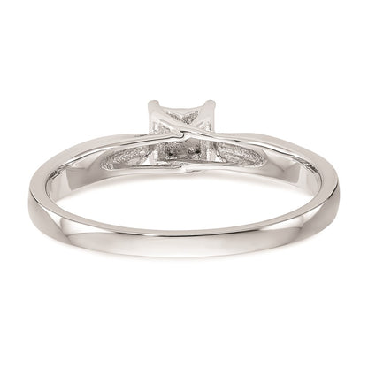 10K White Gold Square Illusion 1/20 carat Diamond Complete Engagement Ring