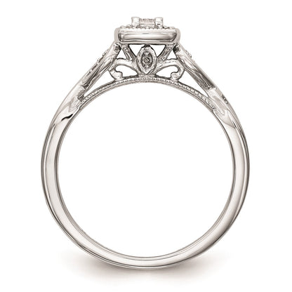 First Promise 14k White Gold Criss-Cross 1/5 carat Round Diamond Complete Promise/Engagement Ring