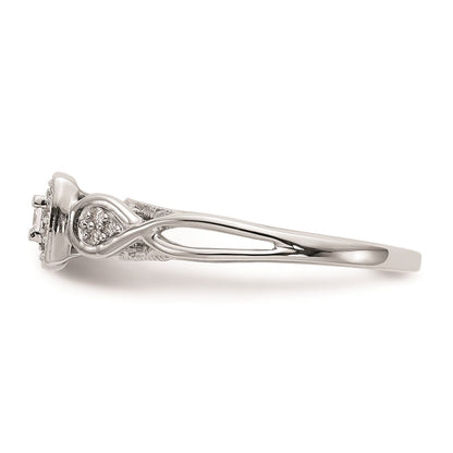 First Promise 14k White Gold Criss-Cross 1/5 carat Round Diamond Complete Promise/Engagement Ring