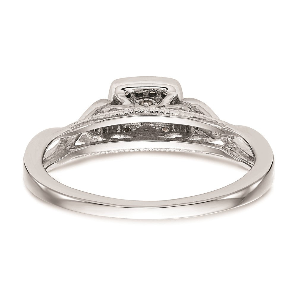 First Promise 14k White Gold Criss-Cross 1/5 carat Round Diamond Complete Promise/Engagement Ring