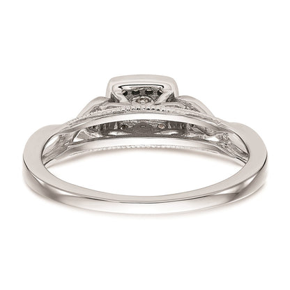 First Promise 14k White Gold Criss-Cross 1/5 carat Round Diamond Complete Promise/Engagement Ring