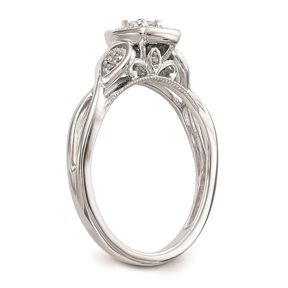 First Promise 14k White Gold Criss-Cross 1/5 carat Round Diamond Complete Promise/Engagement Ring