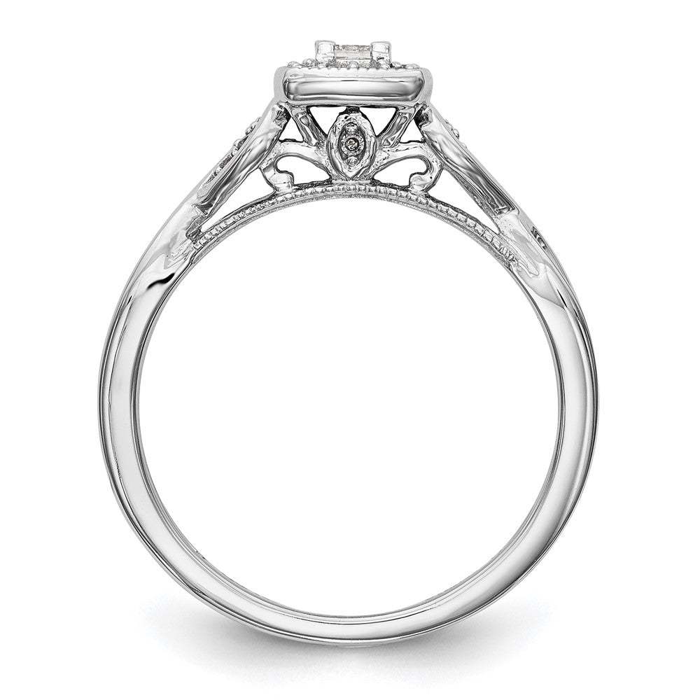 14k White Gold 1/5 carat Lab Grown Diamond VS/SI+ G+ Complete Petite Engagement Ring
