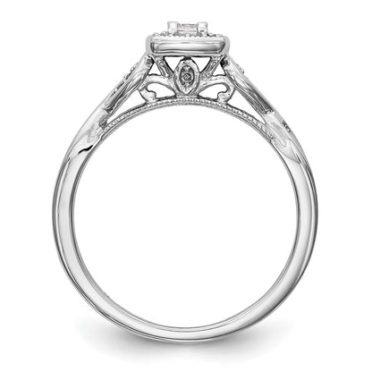 14k White Gold 1/5 carat Lab Grown Diamond VS/SI+ G+ Complete Petite Engagement Ring