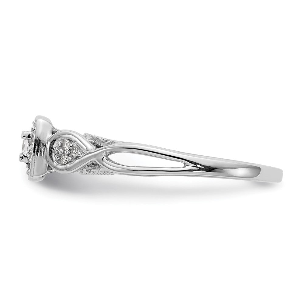 14k White Gold 1/5 carat Lab Grown Diamond VS/SI+ G+ Complete Petite Engagement Ring