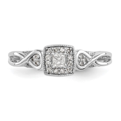 14k White Gold 1/5 carat Lab Grown Diamond VS/SI+ G+ Complete Petite Engagement Ring