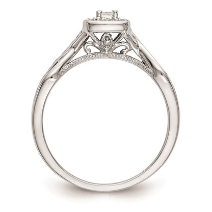 First Promise 14k White Gold Criss-Cross 1/3 carat Round Diamond Complete Promise/Engagement Ring