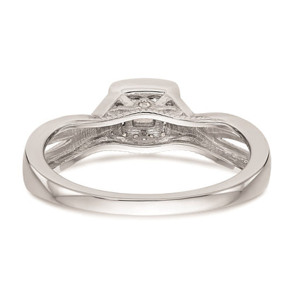 First Promise 14k White Gold Criss-Cross 1/3 carat Round Diamond Complete Promise/Engagement Ring
