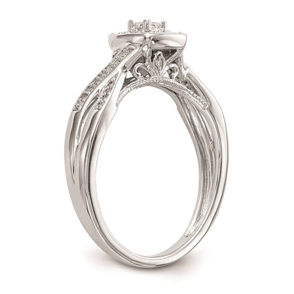 First Promise 14k White Gold Criss-Cross 1/3 carat Round Diamond Complete Promise/Engagement Ring