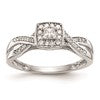 First Promise 14k White Gold Criss-Cross 1/3 carat Round Diamond Complete Promise/Engagement Ring