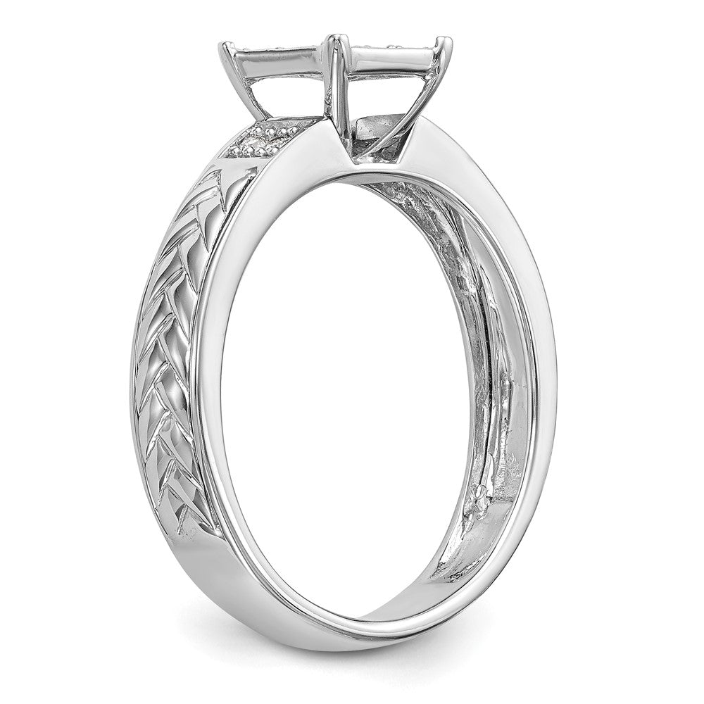 14K White Gold Lab Grown VS/SI+ G+ Dia Trio Cluster Engagement Ring