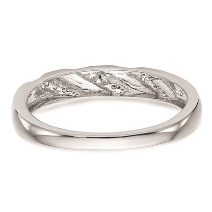 10K White Gold .03 carat Diamond Trio Men's Complete Wedding Band