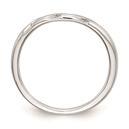 10K White Gold 1/20 carat Diamond Trio Ladies Complete Wedding Band